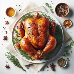 Roasted chicken with vegetables