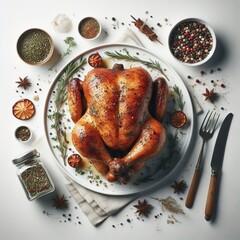 Roasted chicken with vegetables