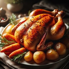 Roasted chicken with vegetables