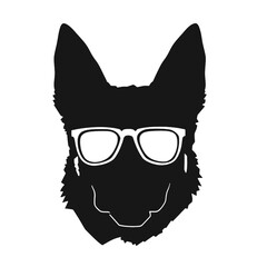 german shepherd dog silhouettes set, dogs silhouettes - vector illustration