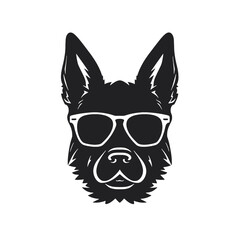 german shepherd dog silhouettes set, dogs silhouettes - vector illustration