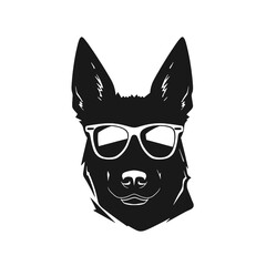 german shepherd dog silhouettes set, dogs silhouettes - vector illustration