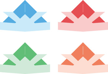 折り紙の兜のイラスト