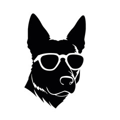 German Shepherd Dog Puppy Portrait Instant Download includes Cricut, Cameo German Shepherd Silhouette
