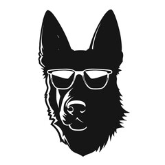 German Shepherd Dog Puppy Portrait Instant Download includes Cricut, Cameo German Shepherd Silhouette