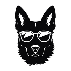 German Shepherd Dog Puppy Portrait Instant Download includes Cricut, Cameo German Shepherd Silhouette