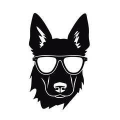 Vector illustration of German Shepherd dog  isolated on white background.