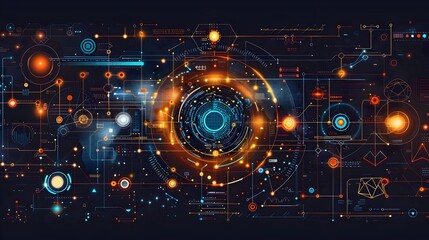 Fototapeta premium Futuristic Space Background with Science and Technology