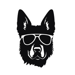 Vector illustration of German Shepherd dog  isolated on white background.