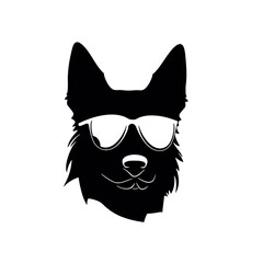 Vector illustration of German Shepherd dog  isolated on white background.