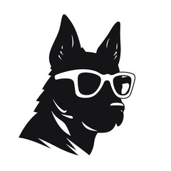 Vector illustration of German Shepherd dog  isolated on white background.