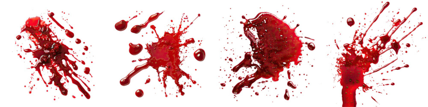 Blood stains  Hyperrealistic Highly Detailed Isolated On Transparent Background Png File