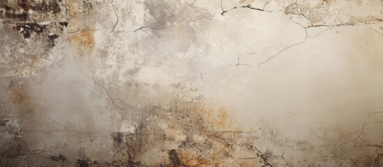 The weathered concrete wall is marked by patches of dirt, showcasing a worn and aged appearance. The layers of grime add character to the rustic backdrop. - obrazy, fototapety, plakaty