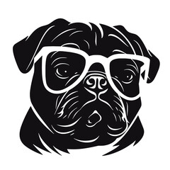 Pug dog - isolated vector illustration