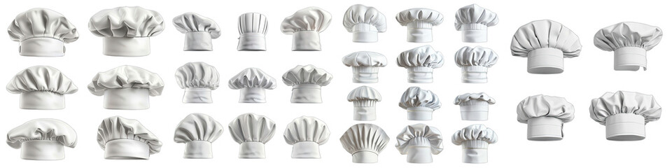 chef hats  Hyperrealistic Highly Detailed Isolated On Transparent Background Png File - obrazy, fototapety, plakaty