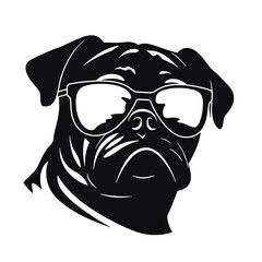  portrait of Playful Pug Illustration 