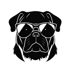  portrait of Playful Pug Illustration 
