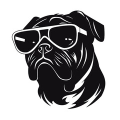  portrait of Playful Pug Illustration 
