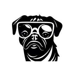 pug glasses logo