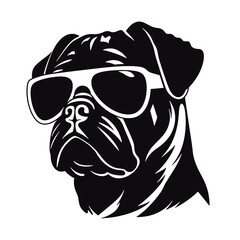 pug glasses logo