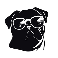 pug glasses logo