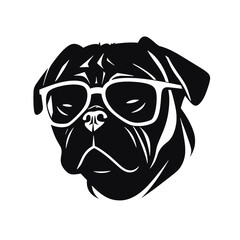 pug glasses logo