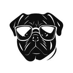 pug glasses logo