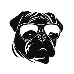 pug glasses logo