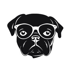 pug glasses logo