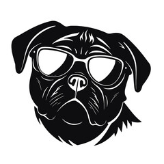 pug glasses logo