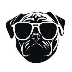 pug glasses logo