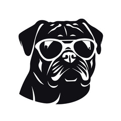 pug glasses logo
