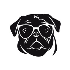 pug glasses logo
