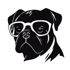 pug glasses logo