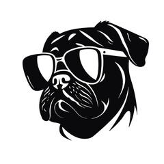 pug glasses logo