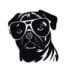 pug glasses logo