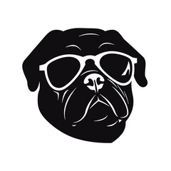 pug glasses logo