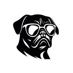 cool pug wearing sunglasses vector illustration