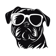 cool pug wearing sunglasses vector illustration