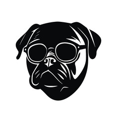 cool pug wearing sunglasses vector illustration