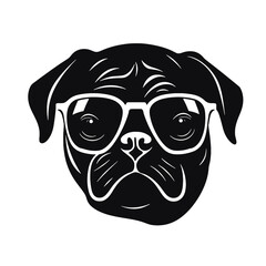 cool pug wearing sunglasses vector illustration
