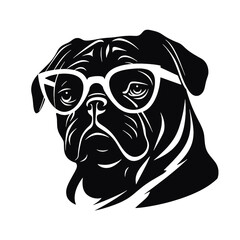 cool pug wearing sunglasses vector illustration