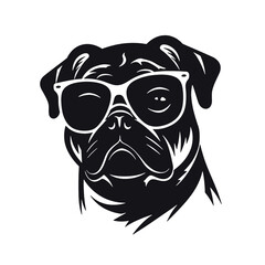 cool pug wearing sunglasses vector illustration