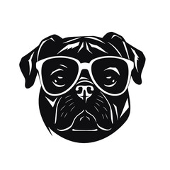 cool pug wearing sunglasses vector illustration