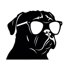 cool pug wearing sunglasses vector illustration