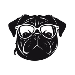 cool pug wearing sunglasses vector illustration