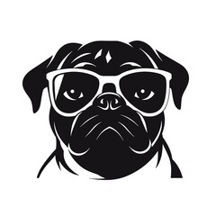 cool pug wearing sunglasses vector illustration
