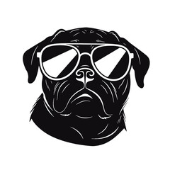 cool pug wearing sunglasses vector illustration