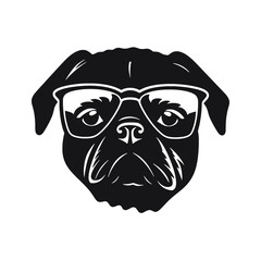 Golden Retriever - Vector black dog silhouette isolated