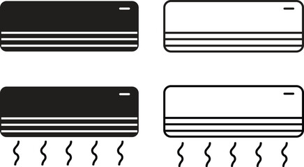 Air conditioner flat icons Set. Vectors from hotel and restaurant. Conditioner vent heat editable stock on transparent background. Air flow condition cool related to electronics, Household appliances. - obrazy, fototapety, plakaty